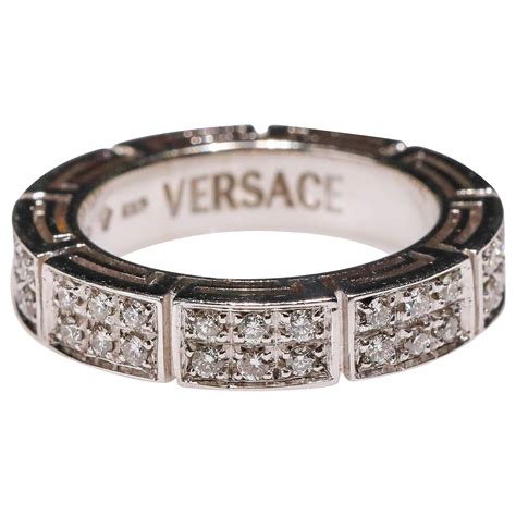 versace white gold rings|versace ring real gold.